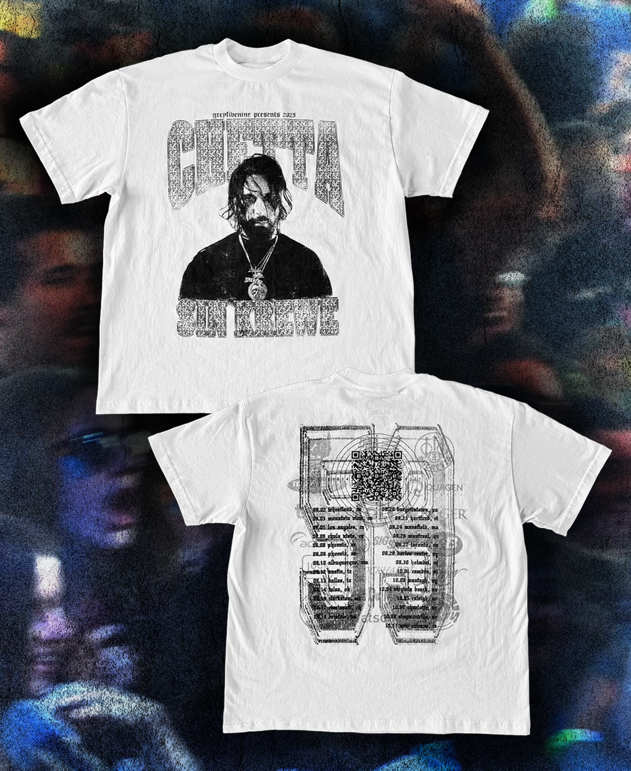 CHETTA GREYDAY 2025 TOUR SHIRT (WHITE) – SIN KREWE
