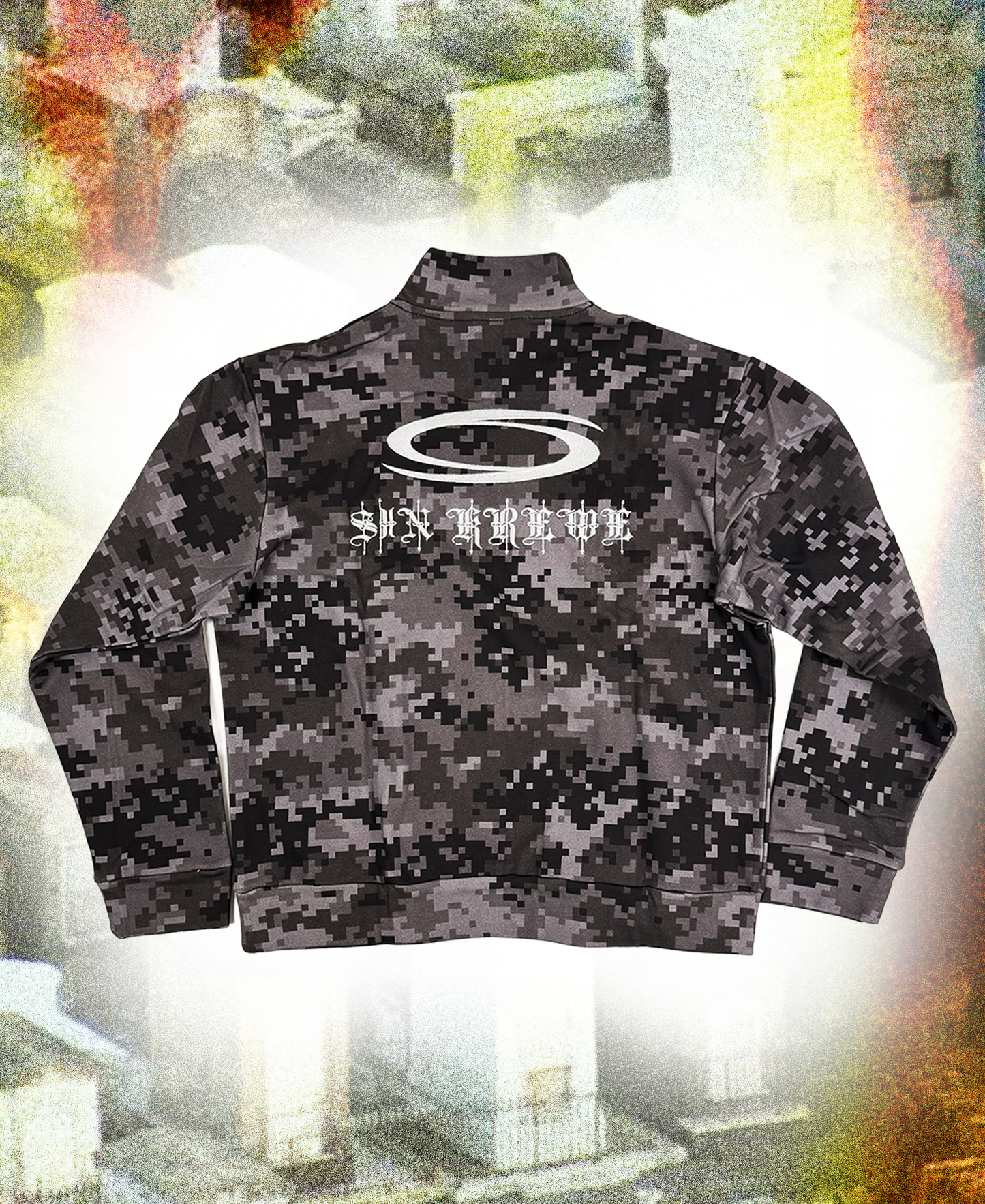 'DESERT STORM' QUARTER ZIP SWEATER (DIGITAL CAMO)
