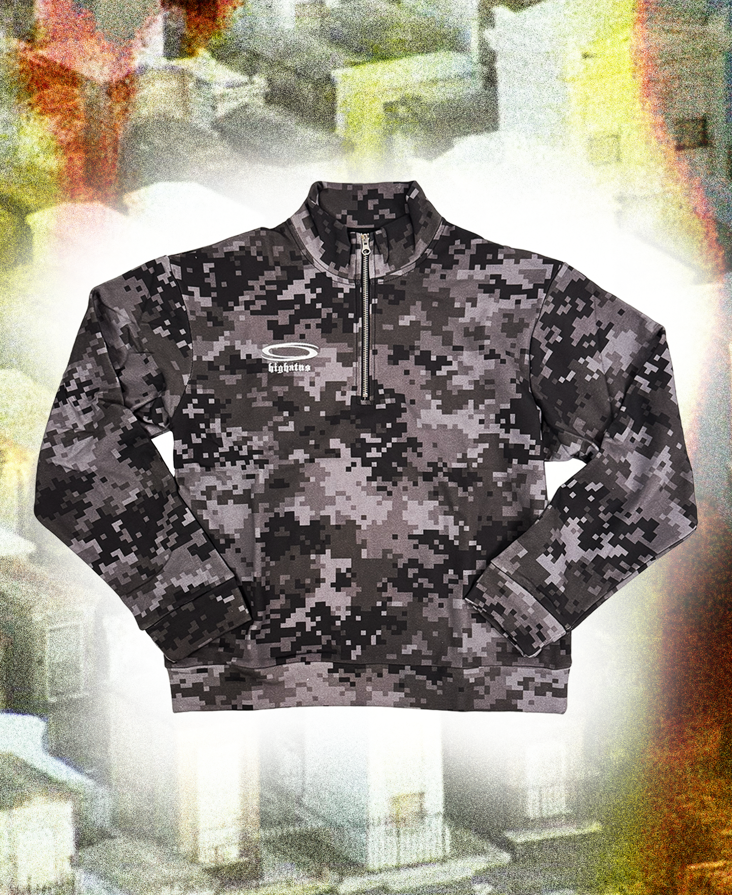 'DESERT STORM' QUARTER ZIP SWEATER (DIGITAL CAMO)