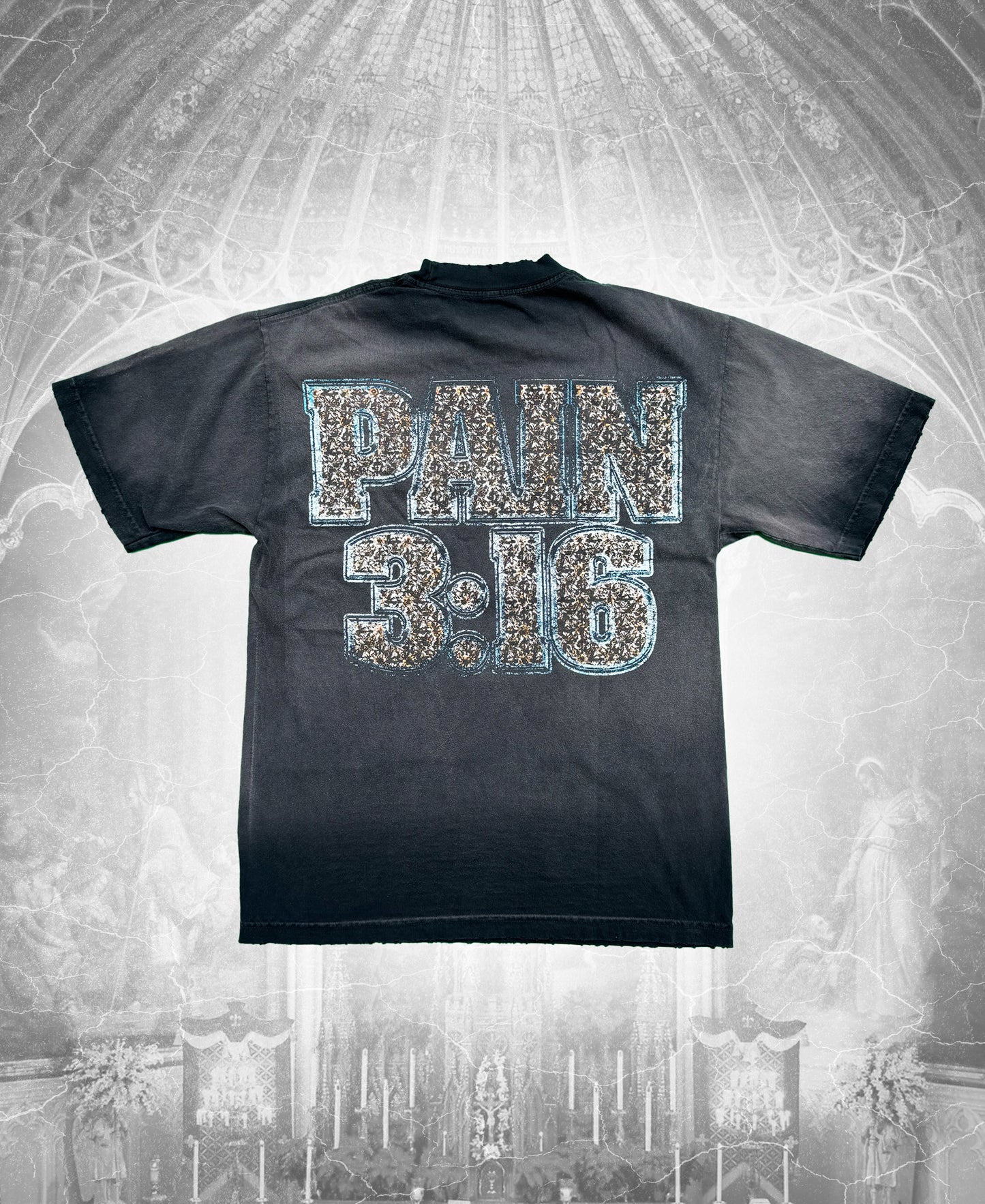 'PAIN 3:16' SHIRT (WASHED BLACK)